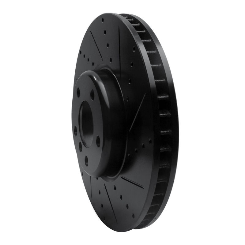 BMW 550i Brake Rotor (1) - Left Front - R1 Concepts - Drilled & Slotted - Black - `10-`18